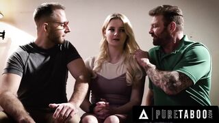 PURE TABOO Freaky Neighbors Take Advantage Of Teen Eliza Eves Kindness By Screwing Her In Three-Some