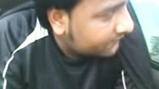 Wicked brunette hair is banging a concupiscent dude in his van, in front of a hidden camera