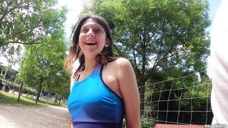 Whore shlong lust jogger is cheating on her boyfriend with two strangers this babe met on the street!!!