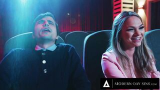 MODERN-DAY SINS - Pervy Teens Have PUBLIC SEX In Clip Theatre And GET CAUGHT! With Athena Faris