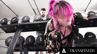 TRANSFIXED - Angel Lena Moon Gets STUCK In The Gym And POUNDED By Large Dong Dude