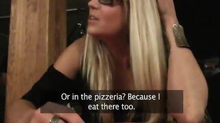 PublicAgent Golden-Haired cafe waitress screws in the toilets