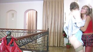 Youthful lesbo seduces aged woman