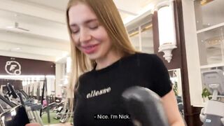 Quick screw in the gym. Risky public sex with Californiababe.