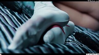 Real Life Anime - Alissa Foxy explodes with Alien cum after coarse screw