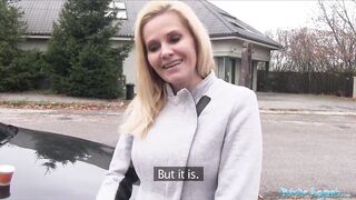 Public Agent Despairing mother I'd like to fuck Ebony Canary Bangs for a Job