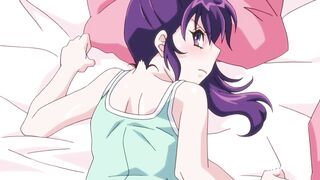 Cute anime cutie with purple hair enjoys sex (uncensored)