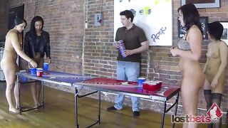 4 Nice-Looking Angels Play a Game of Disrobe Pong