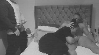 Night Camera Catches Cuckold watching Wife get Creampied and Then Facial From Hubby