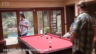 tied 9 on pool table