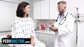 Slutty Doctor Disrobes Down Cute Patient Dharma Jones And Makes Her Gagg On His Shlong - Perv Doctor