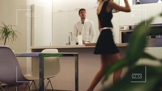 Banging my housekeeper and cumming on her twat and pants