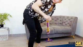 RIM4K. Hawt Russian coeds come to a conclusion to try 3some sex with the student