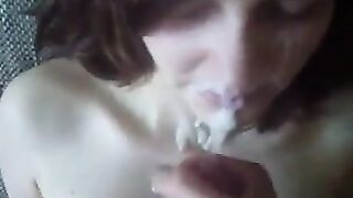 Brunette Hair Spunk Flow compilation