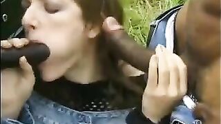 2 whites are depanner by three blacks