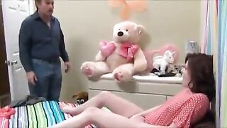 Red haired chick asked her step- father to screw her brains out in a doggy style position