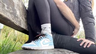 Youthful Sexy Blond lets met Play with her Vagina in the Park - RISKY PUBLIC POV