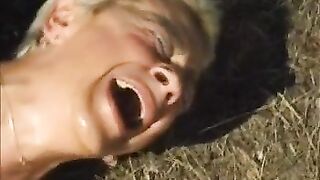 German granny and a redhead aged are sharing a youthful guy’s hard jock, on the grass