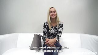 Czech blond, Veronika is groaning from joy during the time that getting screwed during a porn movie scene casting