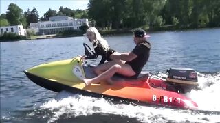 Wow! Public sex on water scooter Cum in throat