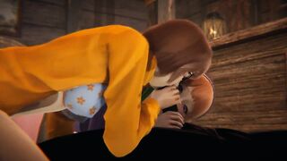 Scooby Doo - Velma and Daphne Halloween three-some - CG Porn