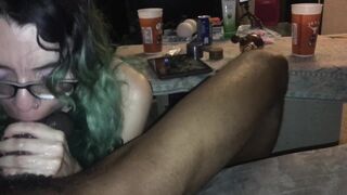 Unedited sloppy choking on BBC by small latin chick with face jizz flow