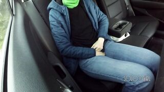 Masturbation blameless beauty got on a in Uber, public play with twat
