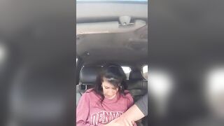 Very cute honey gets fingered to climax in back seat