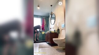 Butt stretching for sissy maid in baths