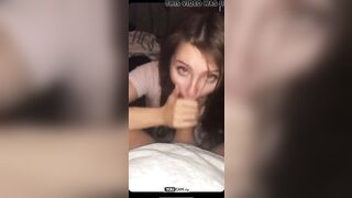 Doxy girlfriend sucking cock and taking facial spunk fountain