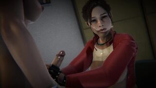 Shemale Hentai Resident Cold-Blooded - Jill Valentine bangs Claire Redfield - CG Porn