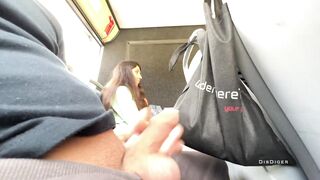 A stranger beauty jerked off and sucked my rod in a public bus full of people