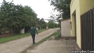 GRANNYBET - Lonely old grandma pleases an youthful dude