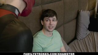 FamilyStrokes - Hawt Stepsis Sucks And Bangs Her BWC Stepbro