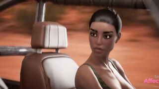 Large penis man having eager three-some sex with two large breasts shemale hentai sweethearts in a cg animation