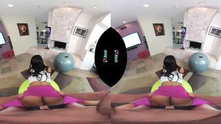 Charming black hottie has her twat permeated by her personal tutor in VR