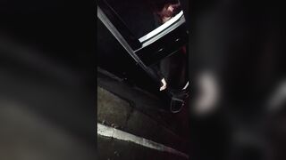 Wife with naked booty giving it to strangers on the street in public! "dogging"