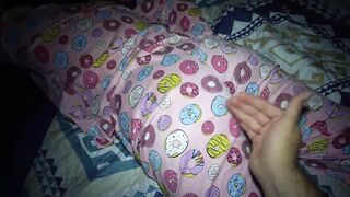 my pleasant stepniece played not to notice when I entered his bedroom but that babe got so lustful that this babe let me creampie her hairless vagina