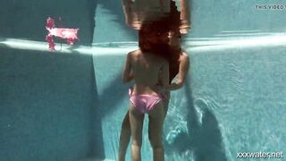 Olla Oglaebina and Stefanie Moon – hot naked cuties in the pool