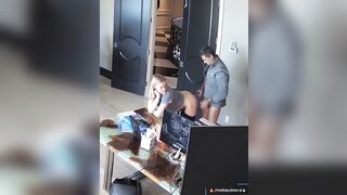 Real- My stepdaughter teased me during the homeoffice and ended up getting hawt milk in her brand fresh cunt whilst her was resting