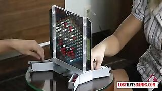 This chap and gal play a game of undress, loser gets used