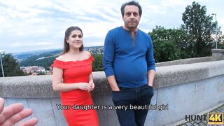 HUNT4K. Dude can't steal cutie from old chap but this chab can score her snatch