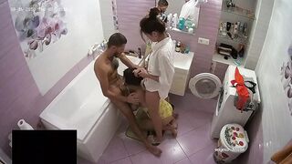 Sexy Stepsisters Have Three-Some with BF, Hard Quick Uncut Action
