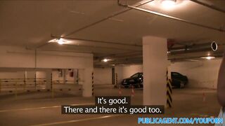 PublicAgent Short brunette hair with petite melons screws for a bundle of money