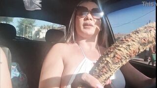 It was supposed to be just a post-workout stroll on the bare beach. Bianca Naldy.