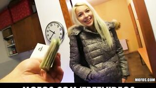Platinum blond Czech gal is picked up in the street