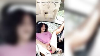 Light Skinned Cutie Masturbating in Car