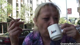 GRANNYBET - Groaning grandma rides youthful meat