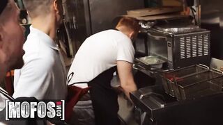 Mofos - Violet Gems Doesn't Care About Customers In The Shop & Gets Team-Fucked By The Entire Crew