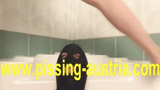 blonde pissing sub in baths